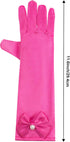 Zhanmai 9 Pairs Girls Satin Gloves Bowknot Gloves Princess Gloves for Kids Party, Wedding, Formal Pageant, Ages 3T to 8 Years, Color 3, Small...