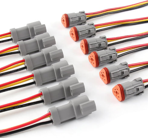 Newdeli Deutsch 3 Pin Connector Kit Waterproof Electrical Connector 16 AWG Male and Female Automotive Wire Connectors for Car Truck Boat, Dt Conne...