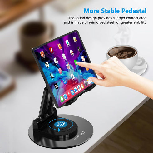 YXLILI Foldable Phone Stand Adjustable Angle Height Cell Phone Holder for Desk 360° Rotating Cellphone Stand for Office Compatible with iPhone14/1...