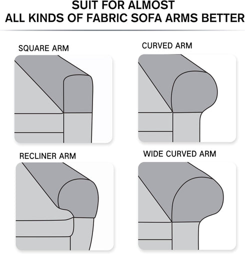 SUBRTEX Stretch Armrest Covers Spandex Arm Covers for Chairs Couch Sofa Armchair Slipcovers for Recliner Sofa with Twist Pins 2pcs (Olive Drab)...