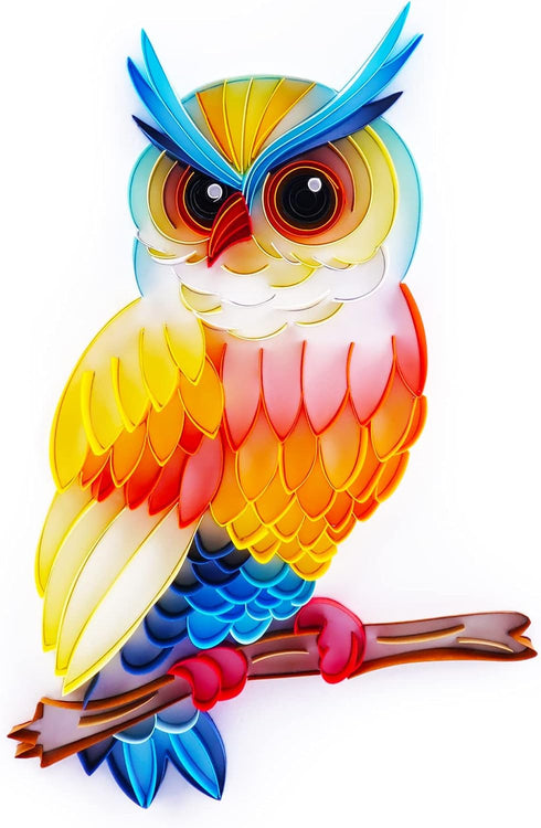 Uniquilling Quilling Paper Quilling Kit for Adults, 8 * 10-inch Witty Owl, Exquisite Handmade for Beginner DIY Craft Painting Kits Tools, Home Roo...
