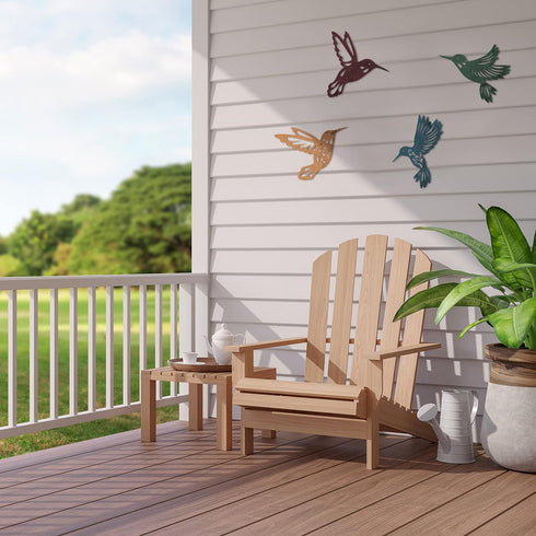 Teling 4 Pcs Metal Hummingbird Wall Art Metal Dragonfly Wall Decor for Modern Farmhouse Rustic Home Living Room Bedroom Kitchen Patio Indoor Outdo...