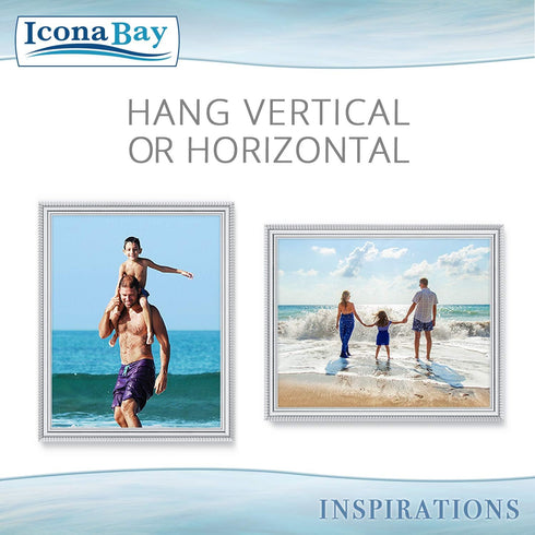Icona Bay 8x10 Picture Frames (Silver, 6 Pack), Beautifully Detailed Molding, Contemporary Picture Frame Set, Wall Mount or Table Top, Inspiration...
