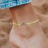 Pura Vida Gold or Silver or Rose Gold Shoreline Anklet w/Plated Charm - Adjustable Band, 100% Waterproof...