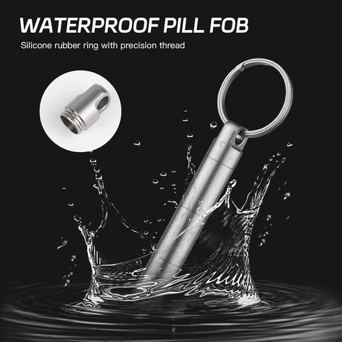 ThruNite Portable Titanium Pill Case 3 Layers Pill Container Waterproof Pill Organizer Holder for Travel Keychain EDC Daily Personal Care Outdoor ...