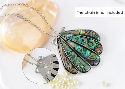 Alilang Silvery Tone Abalone Shell Scalloped Ocean Sea Brooch Pin Pendant Custom Jewelry Gifts for Women...