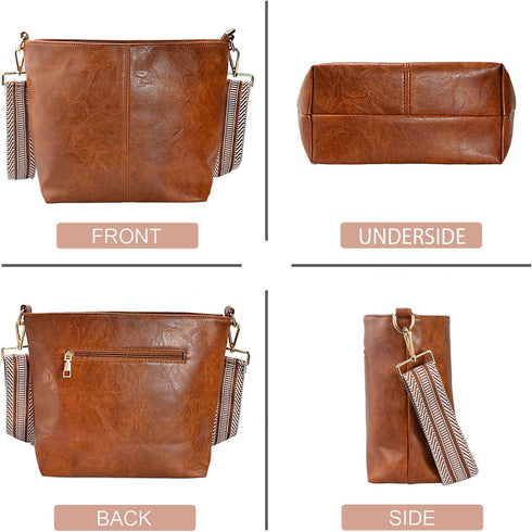 KlaOYer Hobo Bags for Women Vegan Leather Guitar Strap Shoulder Purses and Handbags...