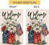 4th of July Floral Garden Flag 12x18 Vertical Double Sided Patriotic Mason Jar Flowers Red Blue Memorial Day Independence Day Holiday Outside Deco...