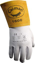 Caiman Premium Goat Grain TIG Welding Gloves, 4-Inch Gold Extended Cuff, Unlined, White/Gold, Medium (1600-4)...