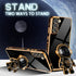for Samsung Galaxy S22 Case, Love Heart Pattern 6D Gold Plating Cute Cartoon Astronaut Hidden Stand Cases for Galaxy S22 6.1 Inch Black...