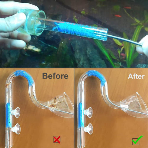 Aquarium Filter Brush Long Brush Flexible Double Ended Bristles Water Pipe Brush Tube Brush for Fish Tank or Home Kitchen...