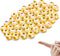18K Gold 925 Sterling Silver Beads for Jewelry Making 50Pcs S925 Silver Loose Beads Smooth Round Silver Beads for Stackable Bracelet Jewelry Craft...