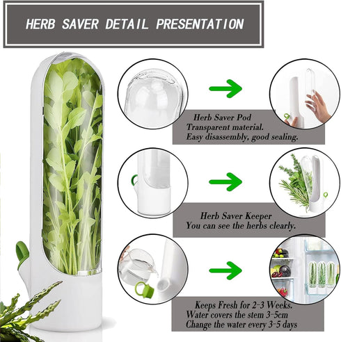 Herb Saver, Herb Keeper for Refrigerator, Cilantro Containers for Refrigerator, Herb Saver Pod, Fresh Herb Keeper for Cilantro, Parsley, Asparagus...