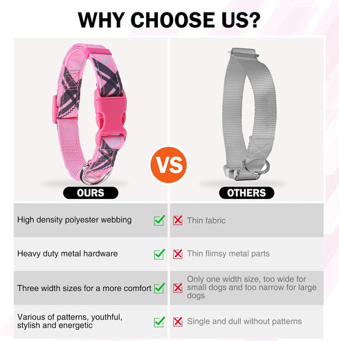Small Dog Collar and Leash Set, Dog Collars for Puppy Medium Dogs, Adjustable Pet Collar for Doggie XS S M Breed Boys or Girls Chihuahua, Yorki, B...