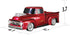 QFX Bluetooth 1956 Pickup Truck Replica Speaker, 3-inch Speakers, Hands Free Link, Built-in Microphone, FM Radio and LED Party Lights, Red - BT-19...