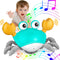 Crawling Crab Baby Toys, Tummy Time Toy Gifts 3 4 5 6 7 8 9 10 11 12 Babies, Automatic Obstacle Avoidance Toddler Interactive Toy with Music Sound...