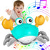 Crawling Crab Baby Toys, Tummy Time Toy Gifts 3 4 5 6 7 8 9 10 11 12 Babies, Automatic Obstacle Avoidance Toddler Interactive Toy with Music Sound...
