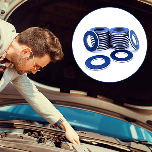 12 PCS Car Engine Oil Drain Plug Washer Gaskets, 12mm Crush Seal, Metal Oil Drain Plug Gasket Washer, Compatible with Crown Reiz Camry RAV4 Highla...