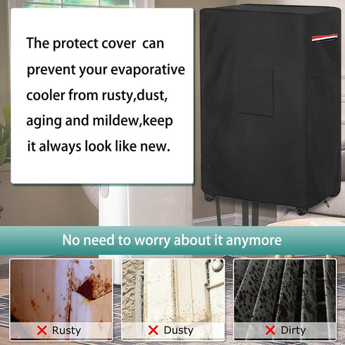 AIickwang Outdoor Portable Evaporative Air Cooler Cover,600D Heavy Duty Waterproof Evaporative Cooler Cover for Hessaire MC26A Evaporative Cooler,...