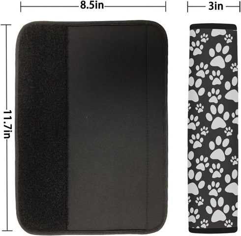 FUSURIRE Cute Seat Belt Covers, Dog Paw Print Car Seatbelt Cover, 2 Pack, Universal, Soft, Comfortable...