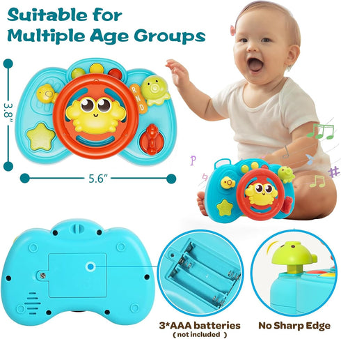Steering Wheel Toy Baby Boy Learning Toys 6-12 Months Old Toys,6 7 8 9 Month Old Baby Boy Toys,Interactive Baby Toys for 1 Year Old,Kids Driving S...