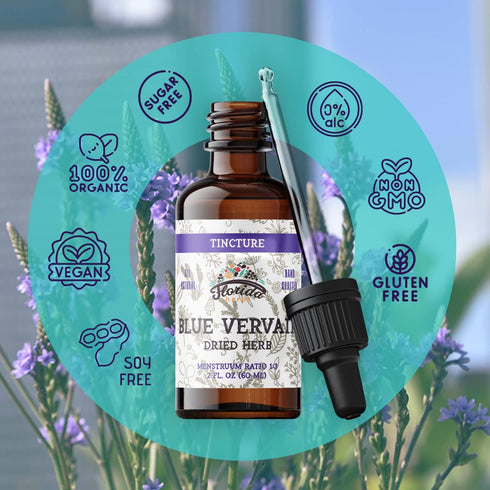 Blue Vervain Herb Organic Extract – Organic Blue Vervain Herb – Natural Vervain Supplement for Men & Women – Made in USA - 2 oz...