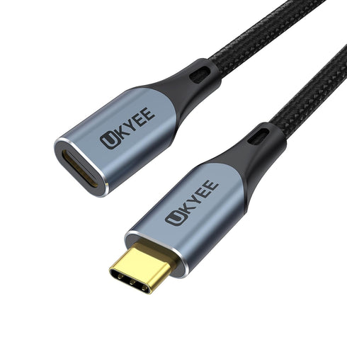 USB C Extension Cable 3.3Ft (100W/10Gbps), Gold Connector Nylon Braided USB 3.1 Type C Male to Female Extension Fast Charging Compatible with USB ...