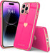 Teageo Compatible with iPhone 14 Pro Case for Girl Women Cute Love-Heart Luxury Bling Soft Back Cover Raised Camera Protection Bumper Silicone Sho...