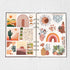 200 PCS Aesthetic Boho Stickers, Cute Vinyl Waterproof Stickers for Water Bottles Laptop Phone Journaling Scrapbook Junk Journal, Small Business S...