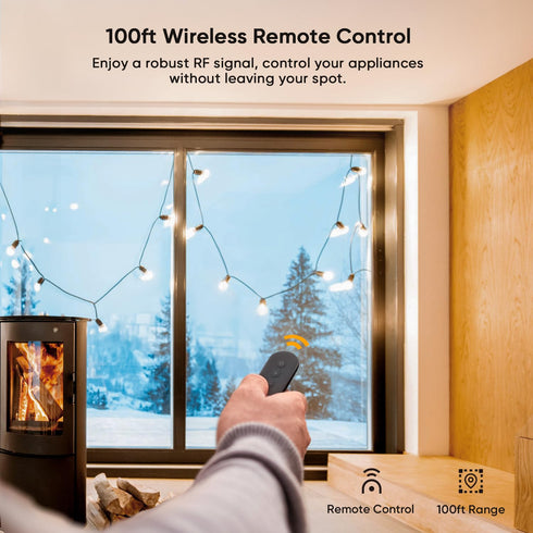 TREATLIFE Dimmer Plug with 100FT Wireless Remote Control, IP44 Weather Resistance, Outdoor Dimmer for String Lights, Lamps, Patio Lights, Max Powe...