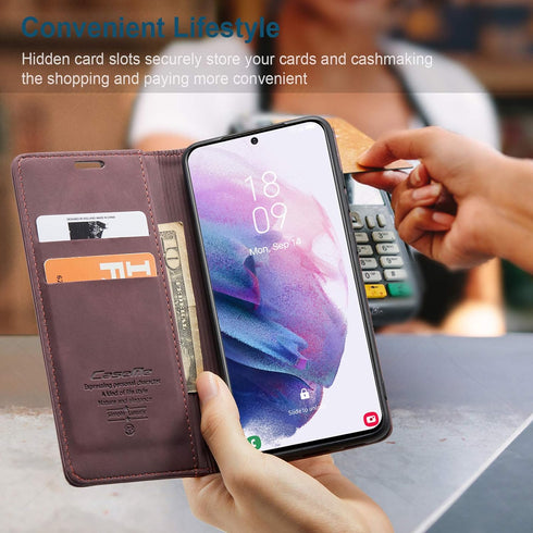 Kowauri Flip Case for Galaxy S21,Leather Wallet Case Classic Design with Card Slot and Magnetic Closure Flip Fold Case for Samsung Galaxy S21 5G (...