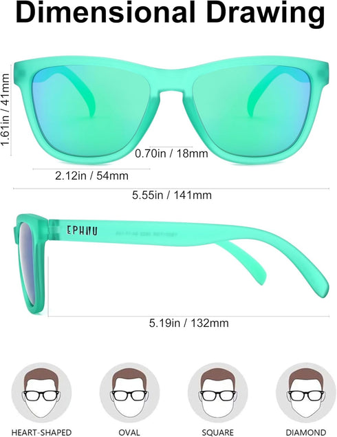 EPHIU Polarized Sports Sunglasses for Men & Women – UV400 No Slip No Bounce Mirror Lenses for Running/Cycling/Hiking...