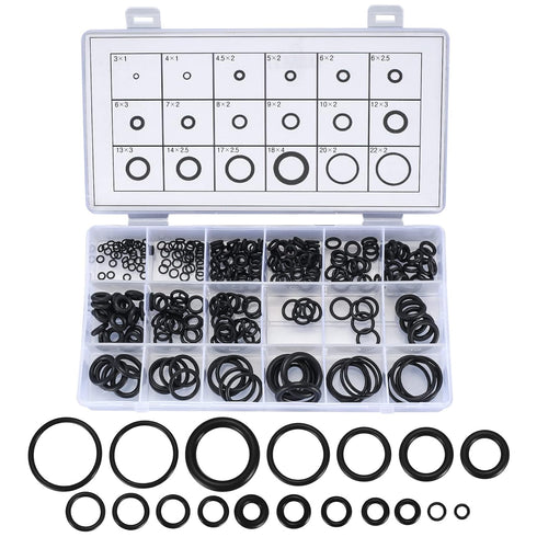 300 Pcs Rubber O-Rings Assortment Kit, 18 Sizes Nitrile Rubber O Rings Sealing Kits, for Plumbing, Faucet Tap, Automotive Repair, Mechanic, Air or...