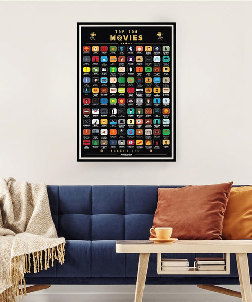 Atlas & Green Top 100 Movies Poster. Top 100 Scratch Off Movie Poster Up to Date with 2024 Blockbusters. Top Imdb + Bonus Accessories: Gift Tube M...