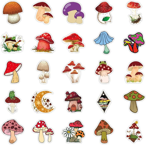 200 Pieces Mushroom Stickers for Water Bottles,Waterproof Laptop Stickers DIY Cartoon Stickers for Phone Water Bottles Laptop...