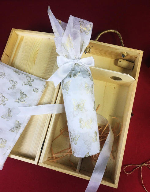 Bzumoot 50 Sheets Large Tissue Paper for Gift Bags 20 * 28 Inches White Metallic Gold Wrapping Gift Paper Butterfly Pattern Gift Wrapping Paper fo...
