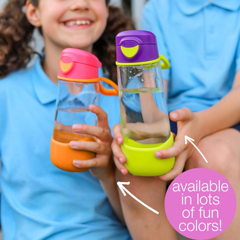 b.box 15oz Sport Spout Bottle: Kids Water Bottle with Durable Tritan. Silicone Spout with Flip Top Lid, Leak Proof, Spill Proof, BPA Free (Lilac P...