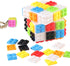 Speed Cube 3x3 with Building Blocks, Mini Cube 3x3 Included, Smooth Magic Cube Puzzle Cube Toy Gift for Kids & Adults (White Brick Cube + Mini Cub...