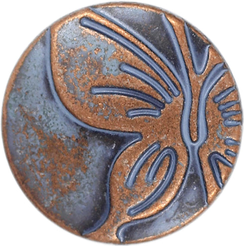 Bezelry 12 Pieces Butterfly Metal Shank Buttons. 17mm (11/16 inch) (Copper Pastel Blue)...