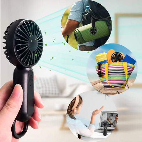 Handheld Fan-Mountaineering Portable Mini USB Fan,Hangable Portable Folding Pocket Fan with Power Bank-Rechargeable Battery Operated Fan,Suitable ...