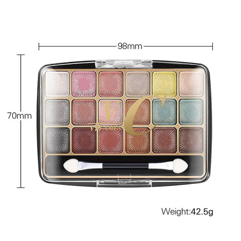 Glitter Eyeshadow Palette, 18 Colors Matte Shimmer Eye Shadow, Glitter White Silver Gold Pink Brown Shimmer Eyeshadow Make Up Palette, Nudes Bronz...
