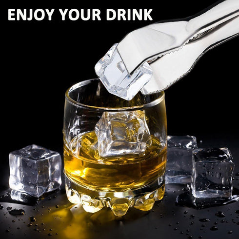 Ice Tongs for Ice Bucket 6-3/4 Inch - Set of 2 - Premium 18/8 Stainless Steel Ice Tongs with Teeth for Ice Sugar Cubes Tea Party Coffee Bar Food S...