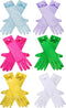 Zhanmai 6 Pairs Satin Gloves Princess Dress Up Bows Gloves Long Formal Gloves for Party...