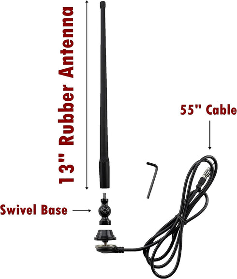 AntennaMastsRus - Marine Black AM-FM Rubber Ducky 15 Inch Antenna Kit - for ATV, Boat, Camper, Go Kart, Motorhome, Pontoon, RV, Sailboat, Tractor,...