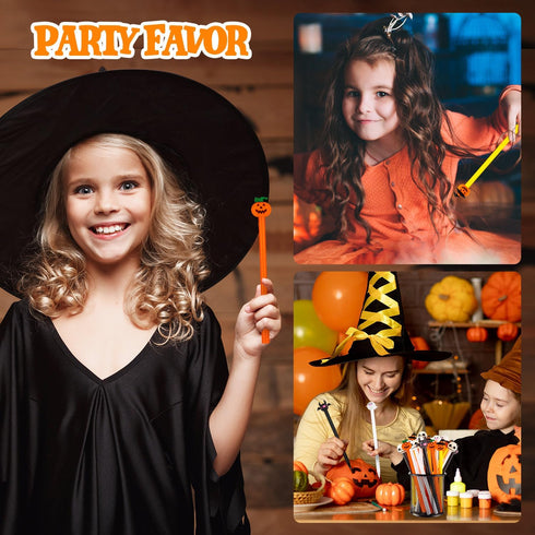 30 Pcs Halloween Pens, Pumpkin Skull Heads Ghost Bat Shape Pens, 0.5 MM Bulk Black Rollerball Pen for Halloween Thanksgiving Party Supplies School...