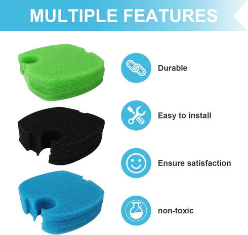 Aquarium Canister Filter Pads Sponges (9 pcs) Replacement for SUNSUN HW-304B/404B/704B/3000 CF500 Filter Pads Bio Sponges...