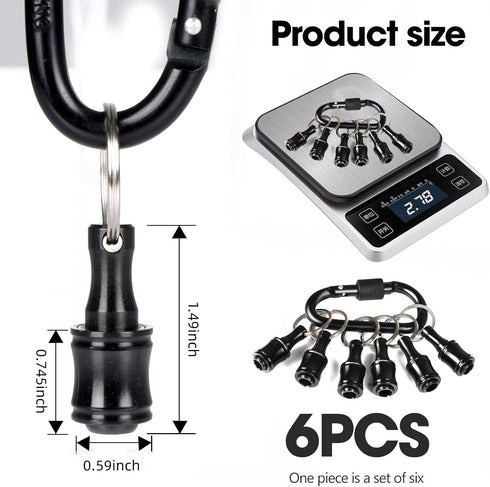 Bit Holder 1/4 inch Hex Shank Screwdriver Bits Holder Extension Bar Keychain Screw Adapter Drill Change Hand-held Screwdrivers Drill Bits Holder P...