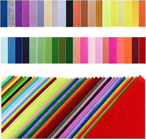 40 PCS Felt Fabric Sheets, 12" x 8" Craft Felt Fabric Sheets, Assorted Felt Stiff Fabric Square, Non-Woven Felt Sheets for Kids, DIY Sewing Crafts...