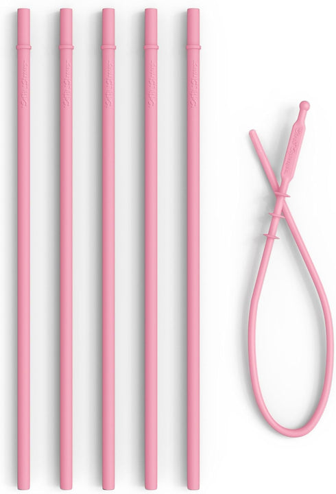 10.5” Reusable Silicone Straws + Cleaner - Long Length Replacement Straws for Tumblers Acrylic,Yeti, rTic, Starbucks, Ozark - BPA Free Slim Drinki...