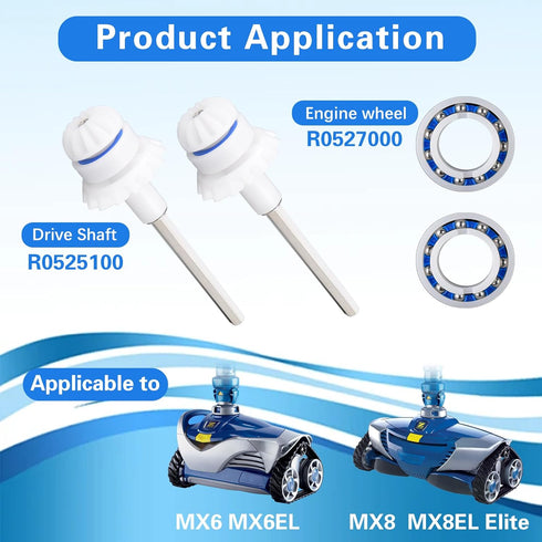 MX8 Pool Cleaner Parts for ATIE MX6 MX8 MX6EL MX8EL Elite,Pool Cleaner Drive Shaft Tune-up Compatible with Zodiac,with Drive Shaft Assembly R05251...